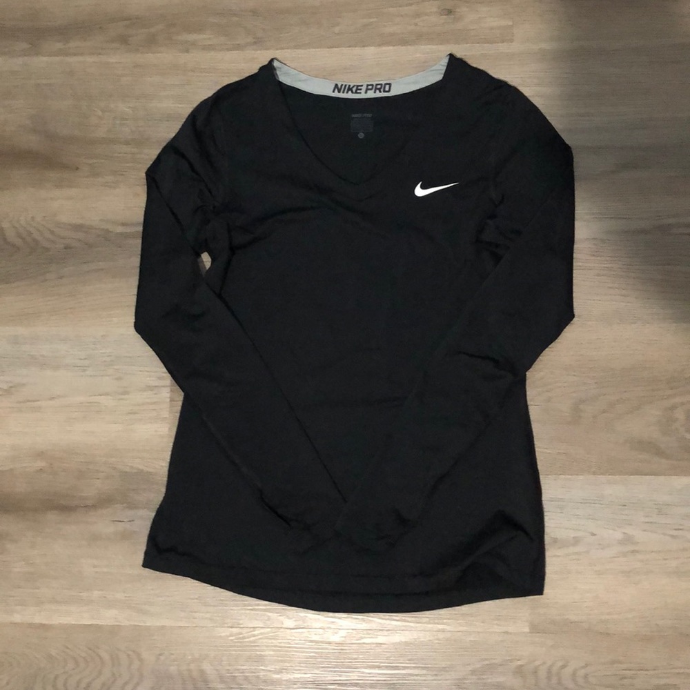 Nike Pro V-neck long sleeve Dri-fit top